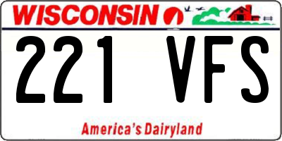 WI license plate 221VFS