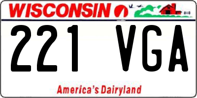 WI license plate 221VGA