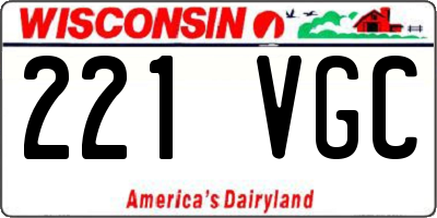 WI license plate 221VGC