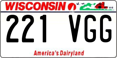 WI license plate 221VGG
