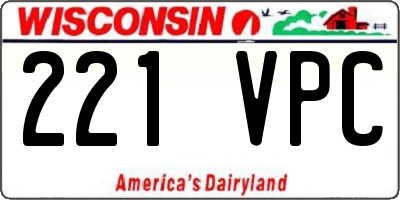 WI license plate 221VPC