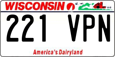 WI license plate 221VPN