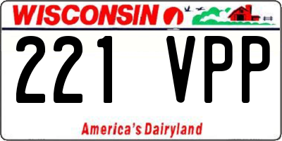 WI license plate 221VPP