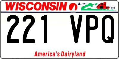 WI license plate 221VPQ