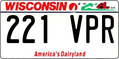WI license plate 221VPR