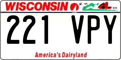 WI license plate 221VPY