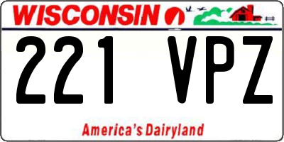 WI license plate 221VPZ