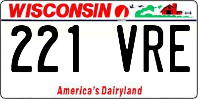 WI license plate 221VRE