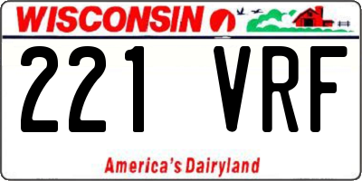 WI license plate 221VRF
