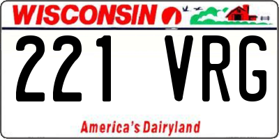 WI license plate 221VRG