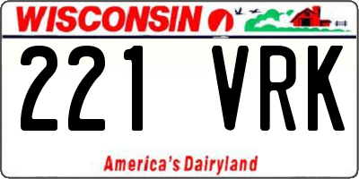 WI license plate 221VRK