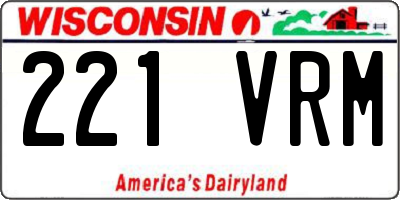WI license plate 221VRM