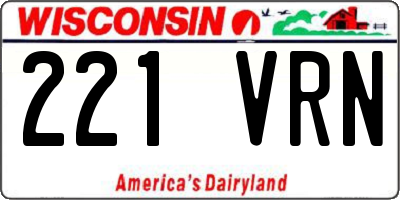 WI license plate 221VRN