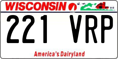 WI license plate 221VRP