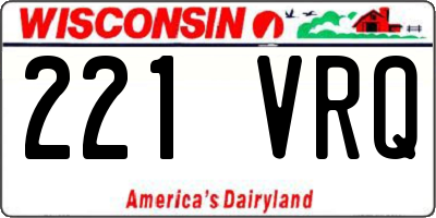 WI license plate 221VRQ