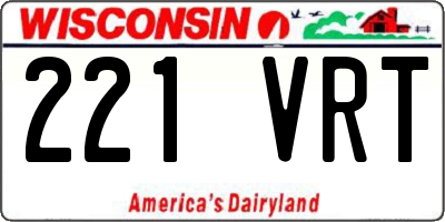 WI license plate 221VRT