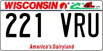WI license plate 221VRU