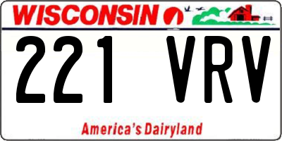 WI license plate 221VRV