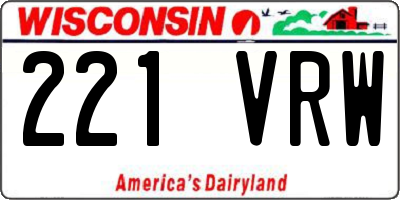 WI license plate 221VRW