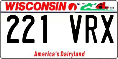 WI license plate 221VRX