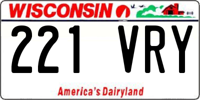 WI license plate 221VRY