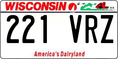 WI license plate 221VRZ