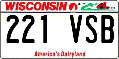 WI license plate 221VSB