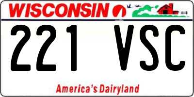 WI license plate 221VSC