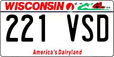 WI license plate 221VSD
