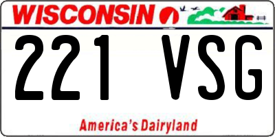 WI license plate 221VSG