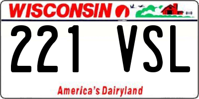 WI license plate 221VSL