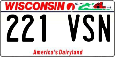 WI license plate 221VSN