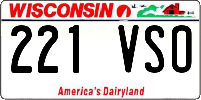 WI license plate 221VSO