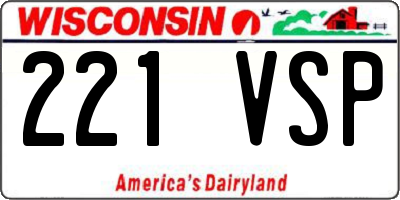 WI license plate 221VSP