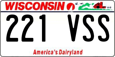WI license plate 221VSS