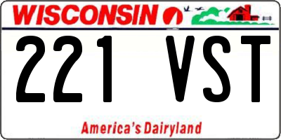 WI license plate 221VST