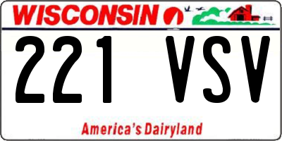 WI license plate 221VSV