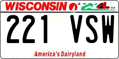 WI license plate 221VSW