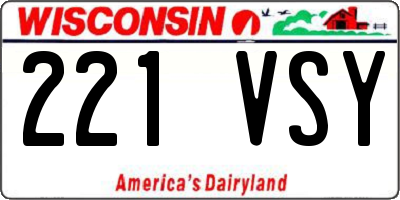 WI license plate 221VSY