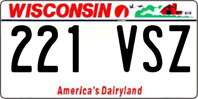 WI license plate 221VSZ