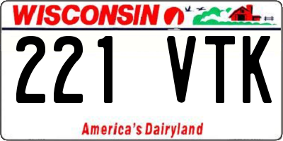WI license plate 221VTK