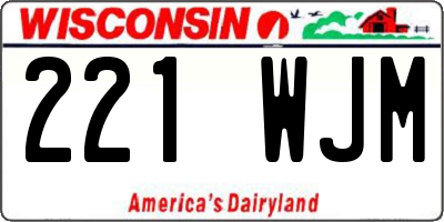 WI license plate 221WJM