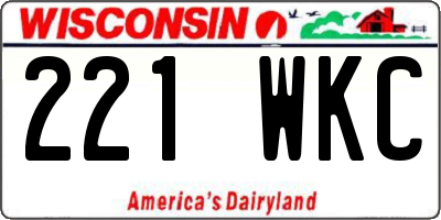 WI license plate 221WKC