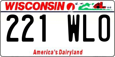 WI license plate 221WLO