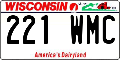 WI license plate 221WMC