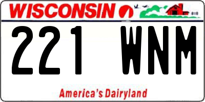 WI license plate 221WNM