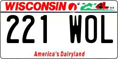 WI license plate 221WOL