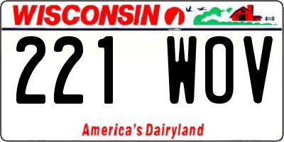 WI license plate 221WOV