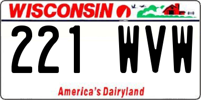 WI license plate 221WVW