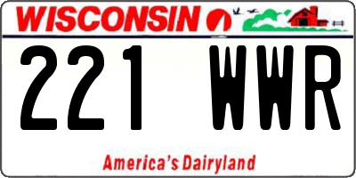WI license plate 221WWR
